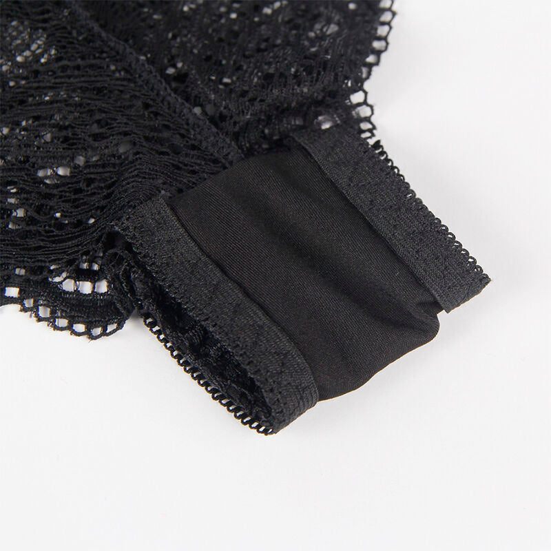 Chemisier de nuit en soie et dentelle avec culotte noir S/M - Subblime - SUBBLIME SETS