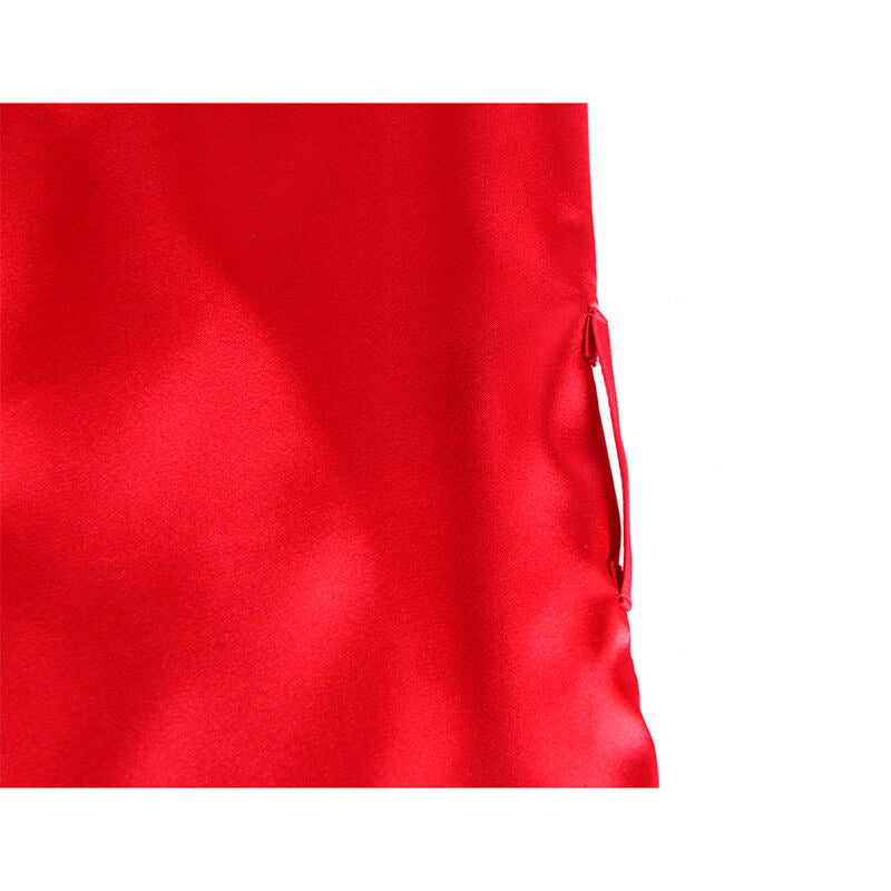 Caraco dos transparent en dentelle et string rouge/noir S/M - Subblime - SUBBLIME SETS