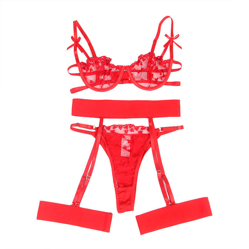 Rotes Herz-Dessous-Set S/M - Subblime