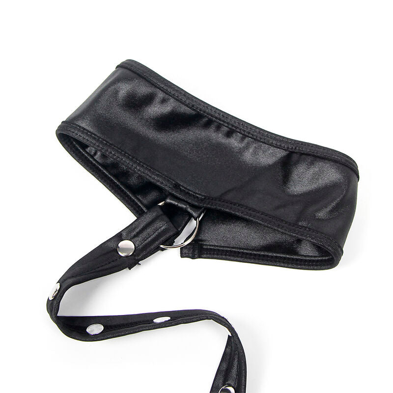 Schwarzes Leder-Bondage-Kleid Größe S/M - Subblime
