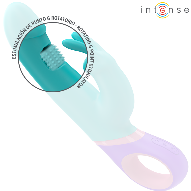 Vibromasseur Rabbit Monica Point G Rotatif Bleu - Intense
