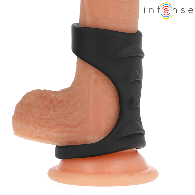 Anneau Pénien Double Theo Silicone Noir Modèle 3 - Intense