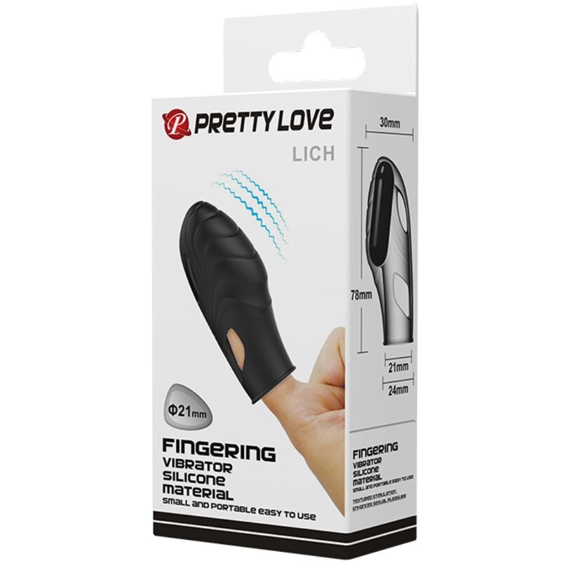 Stimulateur Doigt Vibrant Silicone Noir - Pretty Love