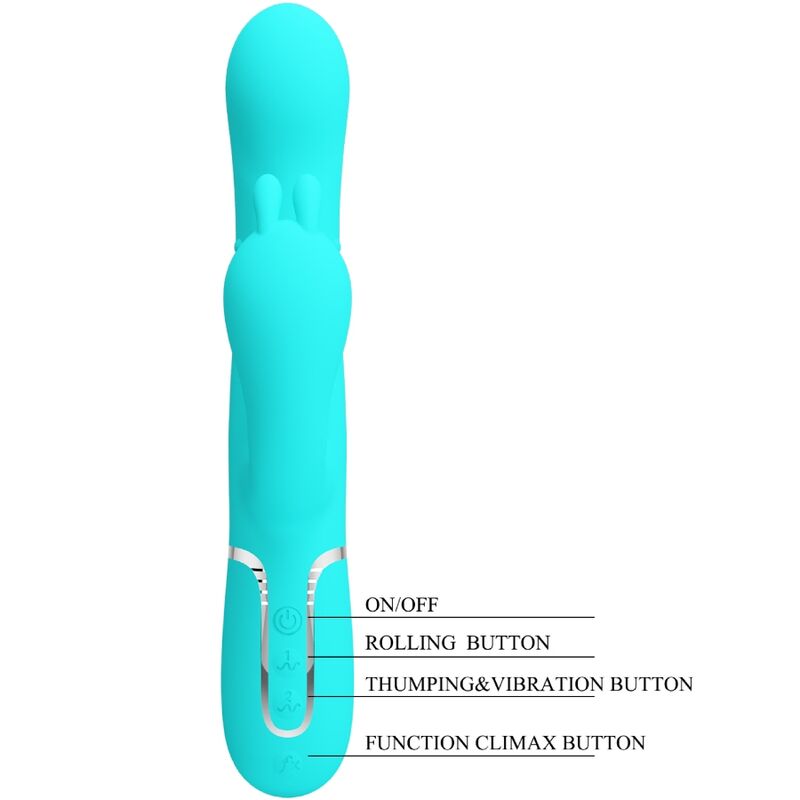 Stimulateur Rabbit Multifonction 4 en 1 Cammy Bleu - Pretty Love