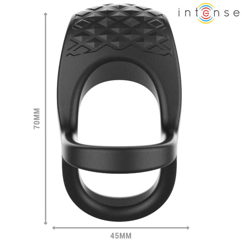 Anneau Vibrant Double Alex 10 Vibrations Noir - Intense