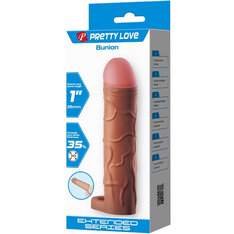 Extension Pénis Pretty Love Réaliste Marron +2,5cm - Pretty Love