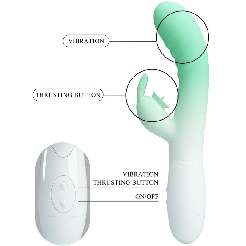 Stimulateur Rabbit Cerberus 30 Modes Vert - Pretty Love