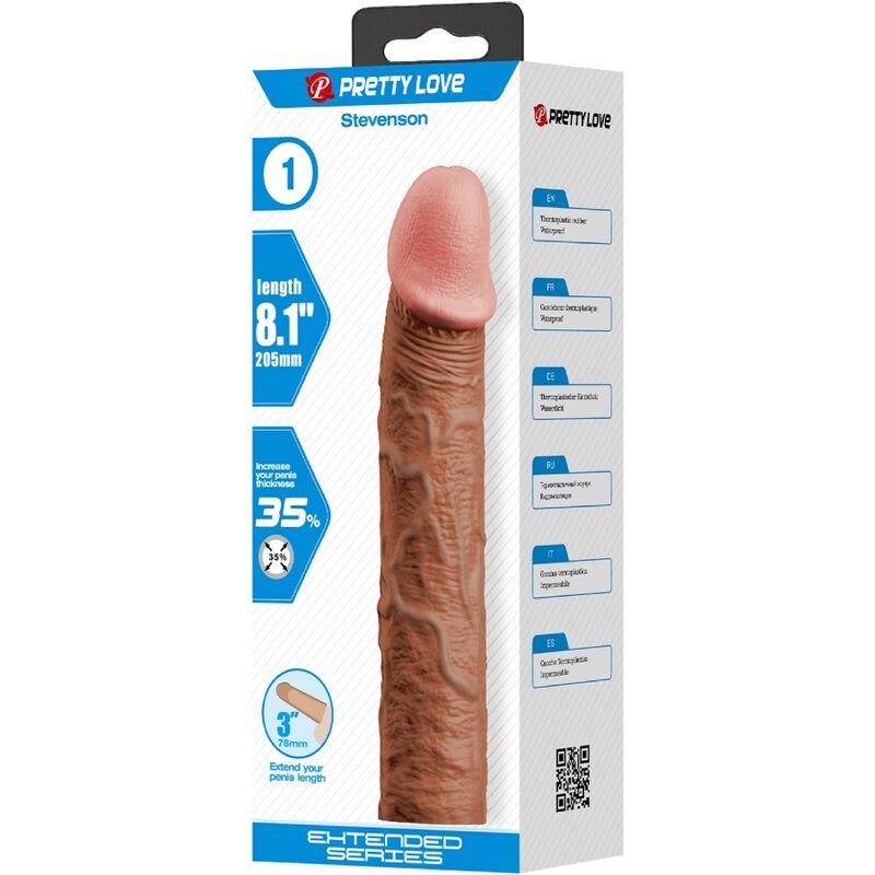 Extension Pénis Réaliste Pretty Love +7,6cm Marron