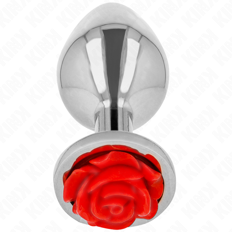 Plug anal métallique ornement rose rouge taille S - Kink - KINK PLEASURE PLUGS