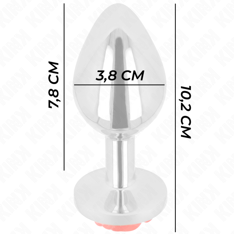 Plug anal métallique rose rouge taille L - Kink - KINK PLEASURE PLUGS