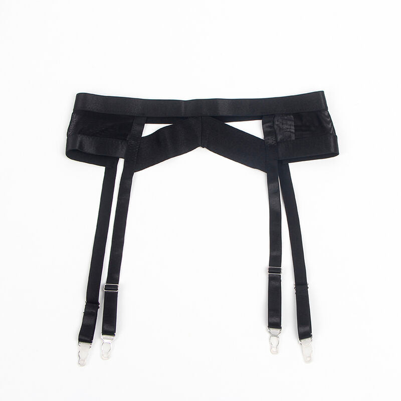 Ensemble lingerie bondage avec porte-jarretelles noir S/M - Subblime - SUBBLIME SETS