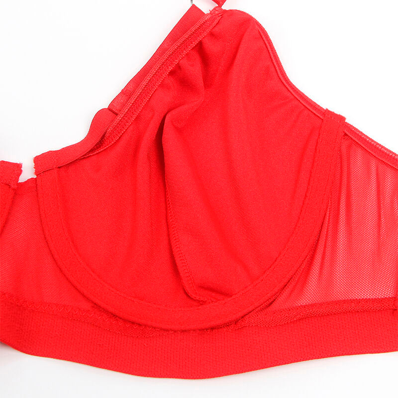 Ensemble lingerie bondage rouge avec jarretelle L/XL - Subblime - SUBBLIME SETS