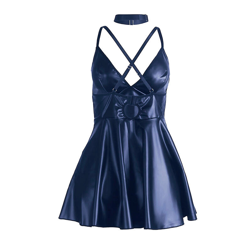 Robe à bretelles en cuir PU bleue taille S/M - Subblime - SUBBLIME DRESSES