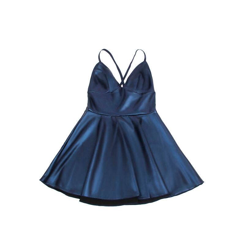 Robe à bretelles en cuir PU bleue taille S/M - Subblime - SUBBLIME DRESSES