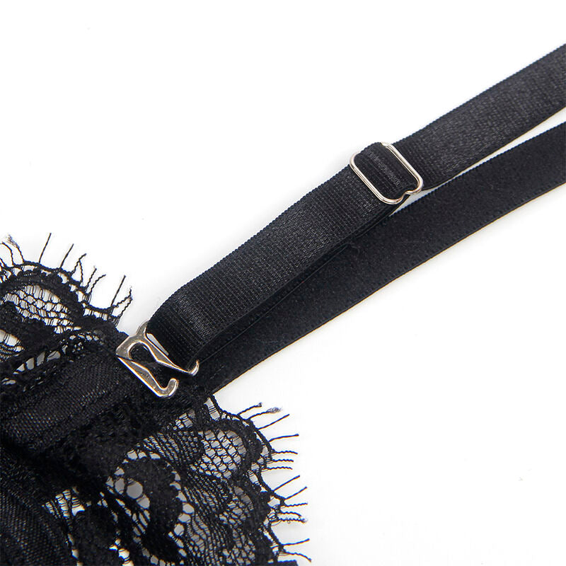 Body en dentelle avec nœuds et jarretelles noir L/XL - Subblime - SUBBLIME BODIES