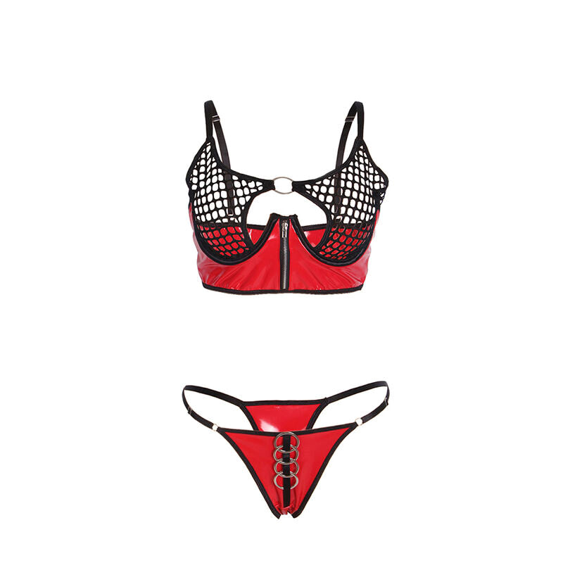 Ensemble lingerie similicuir brillant rouge S/M - Subblime - SUBBLIME SETS
