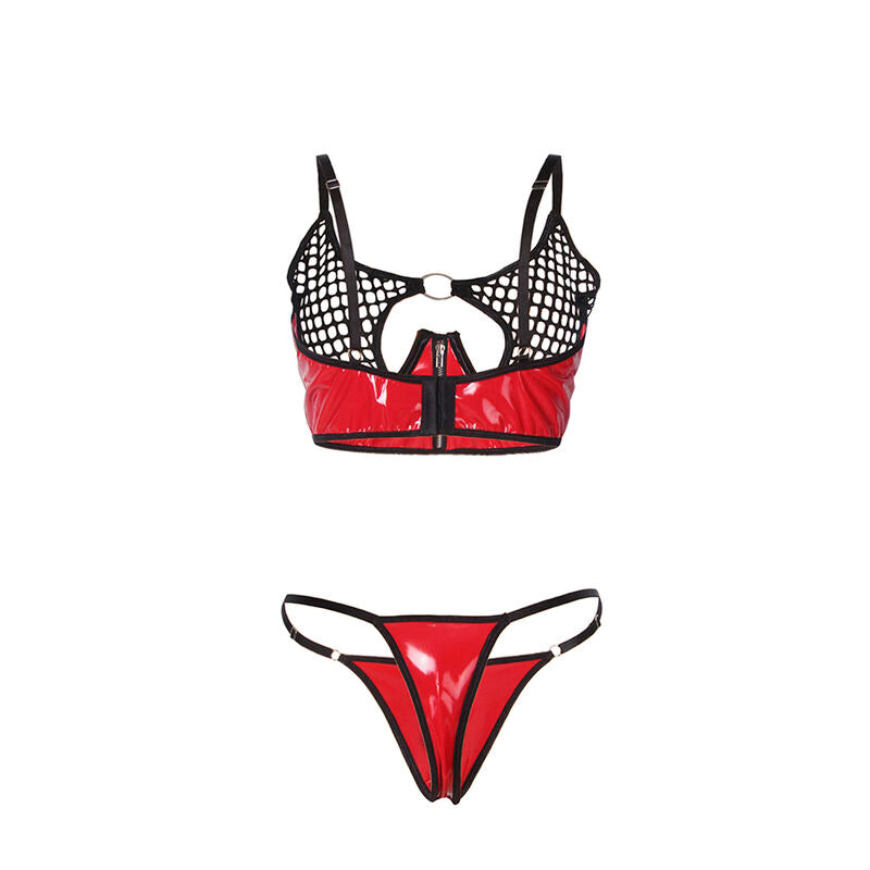 Ensemble lingerie similicuir brillant rouge S/M - Subblime - SUBBLIME SETS