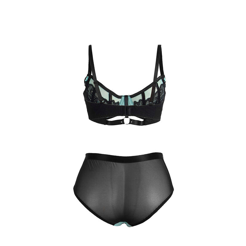 Ensemble lingerie dentelle et résille vert L/XL - Subblime - SUBBLIME SETS