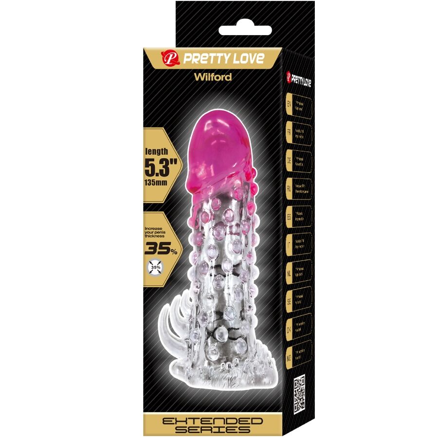Geripptes realistisches Penis-Kondom rosa - Pretty Love