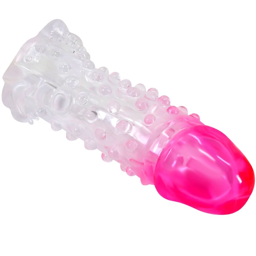 Geripptes realistisches Penis-Kondom rosa - Pretty Love