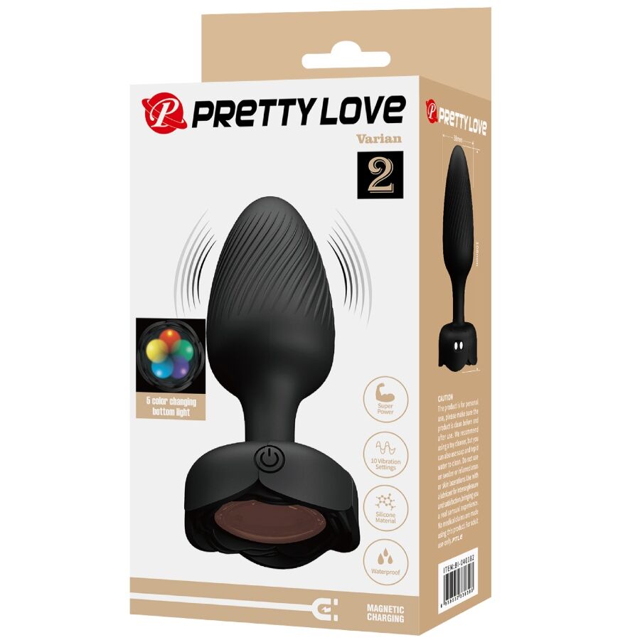 Plug Anal Vibrant LED Varian Noir 10,8 cm - Pretty Love