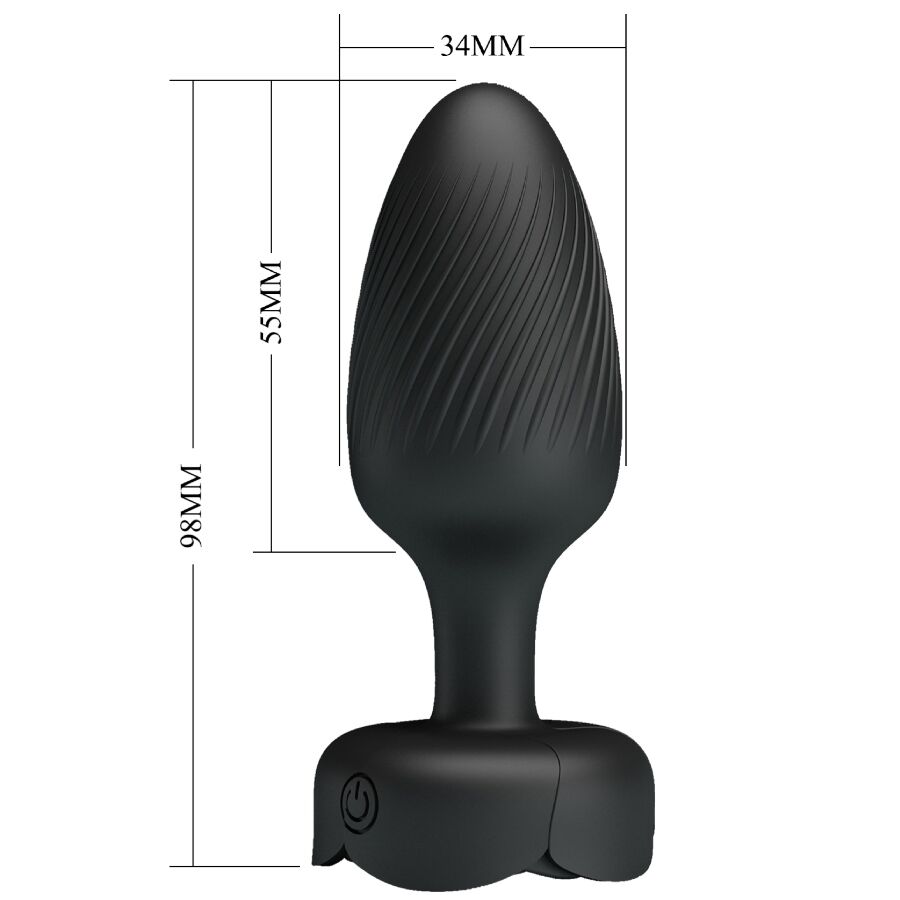 Plug Anal Vibrant LED Osborn Noir 9,8 cm - Pretty Love