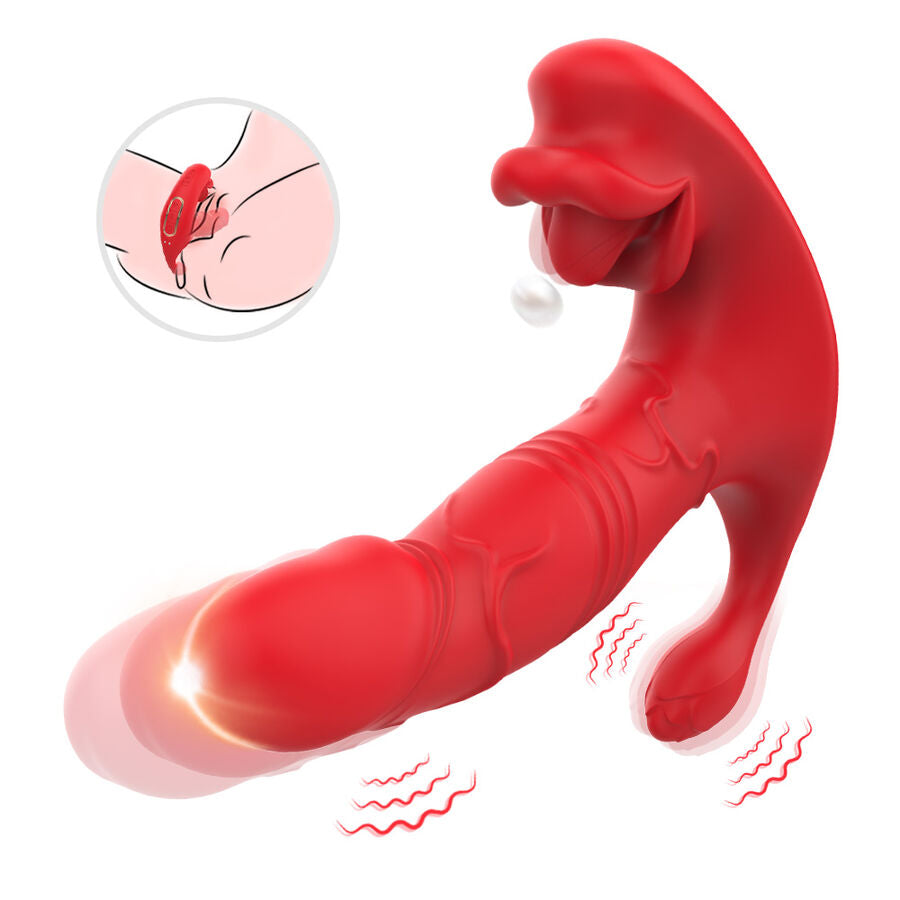 Stimulateur Clitoridien Culotte Armony Double Moteur Rouge - Armony