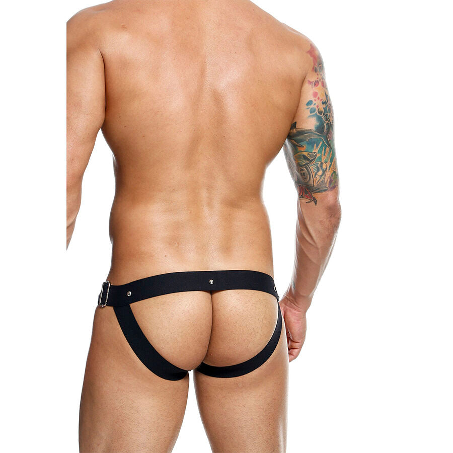 Jockstrap Cuir Snap Dngeon Noir - MaleBasics - MOB