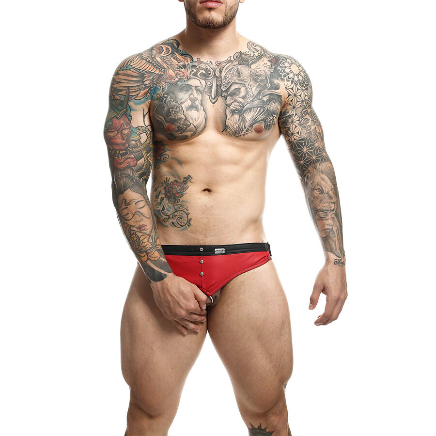 Jockstrap Cockring Dungeon Rouge Clous Métalliques - MOB - MOB