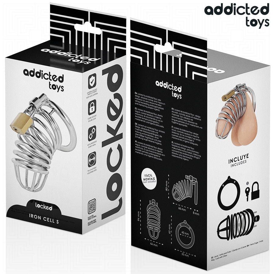 Cage de Chasteté Locked Iron Cell 4cm Taille S - Addicted Toys