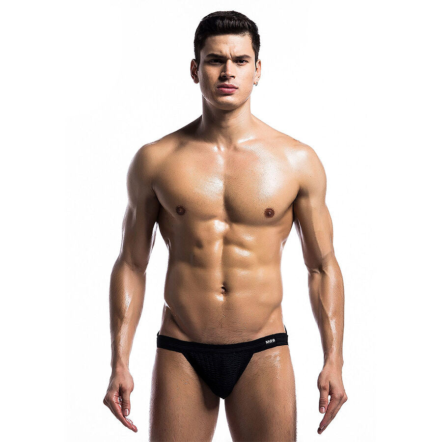Maillot de Bain Jockstrap Fetish Noir Taille L - MaleBasics - MOB