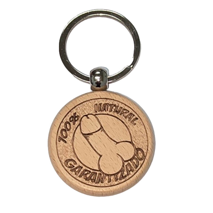 Porte-Clés Pénis en Bois Naturel Marron - Diablo Picante