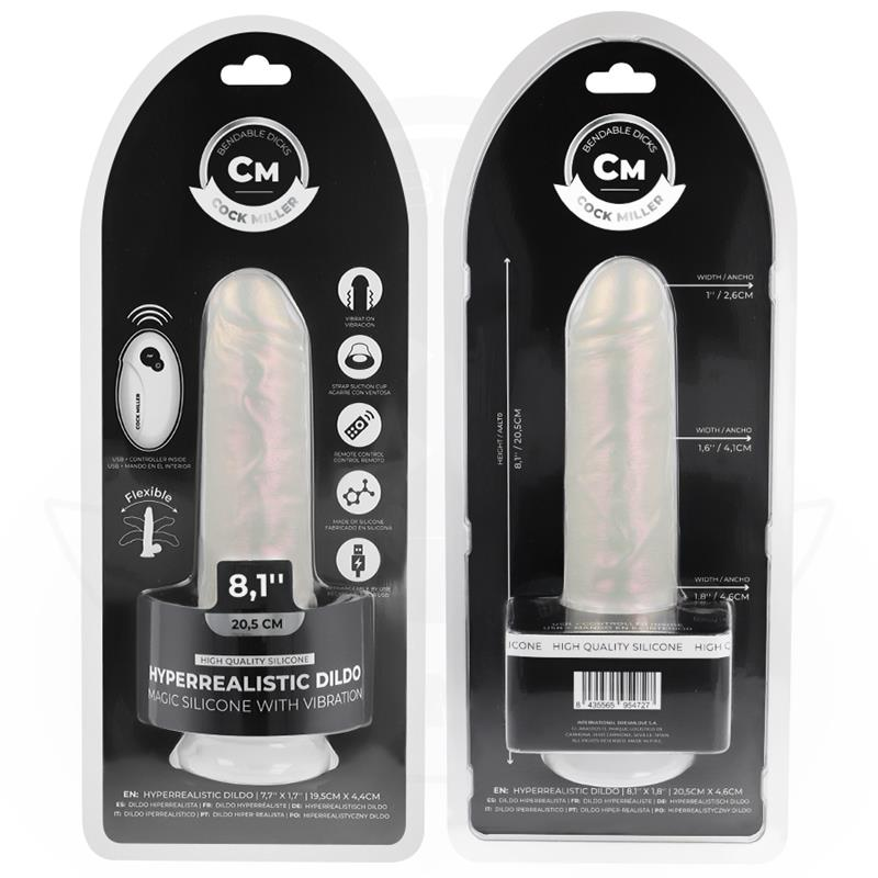Gode Vibrant Cock Miller Lumineux Blanc 20,5cm - Cock Miller