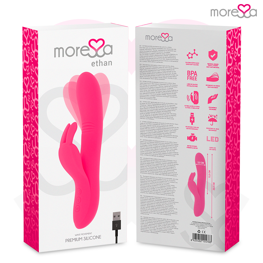 Vibromasseur rabbit rechargeable Ethan en silicone - Moressa - MORESSA