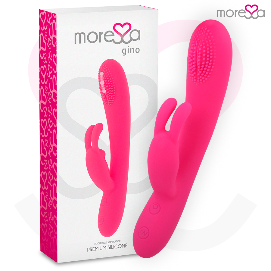 Vibromasseur rabbit rechargeable Gino en silicone - Moressa - MORESSA