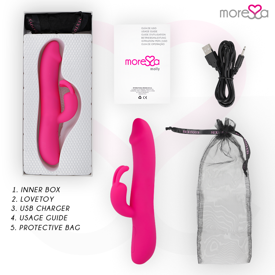 Vibromasseur rabbit rechargeable Molly en silicone - Moressa - MORESSA