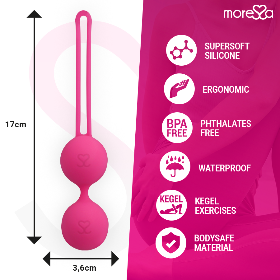 Moressa – Balle de Kegel 85 g pour le renforcement du périnée - Rose