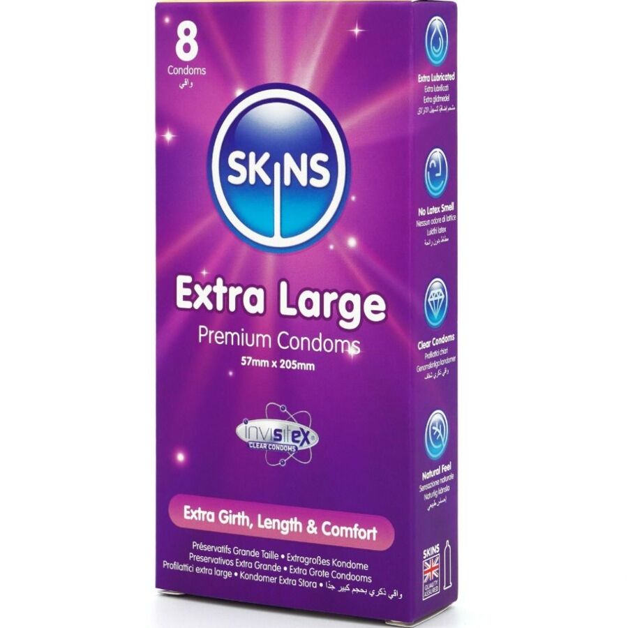 Préservatifs extra large Skins Premium pack de 8 - Skins - SKINS