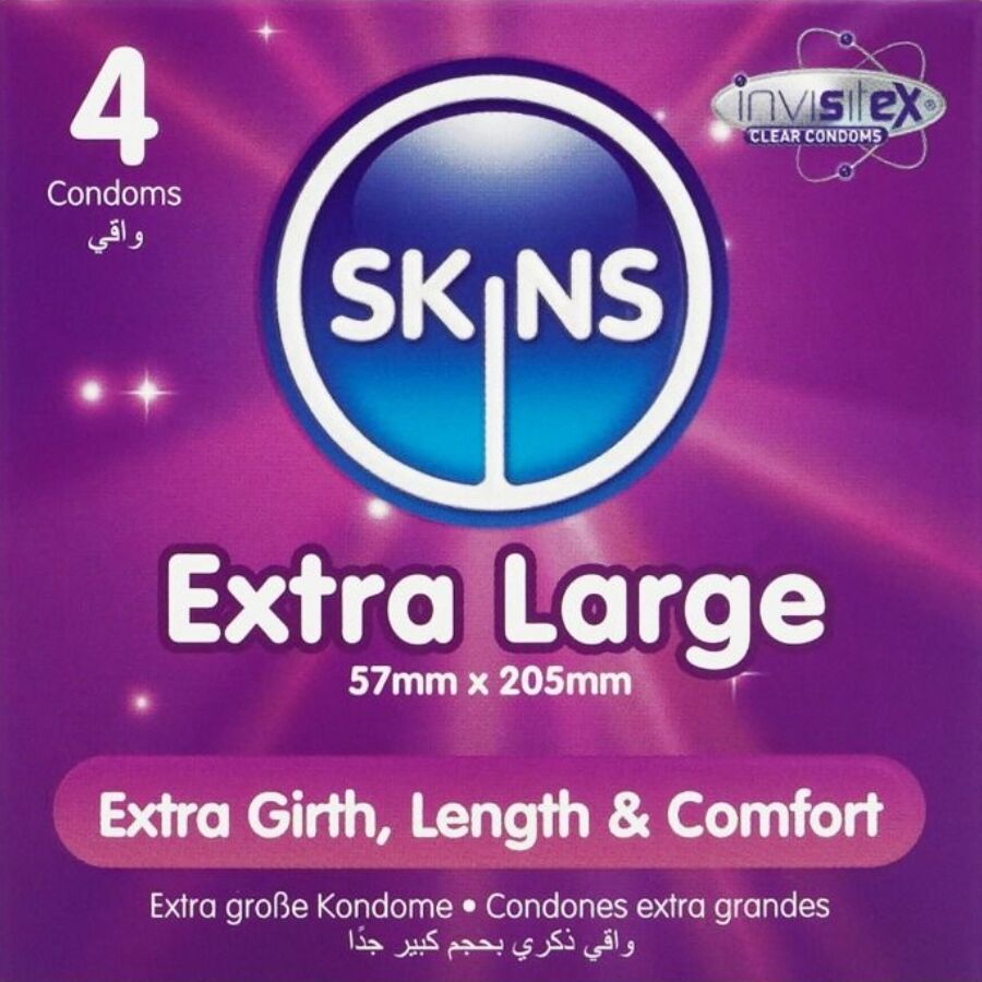 Préservatifs extra large Skins Premium pack de 4 - Skins - SKINS