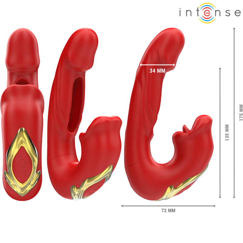 Vibrateur Double Nathy Bouche Stimulante Rouge - Intense