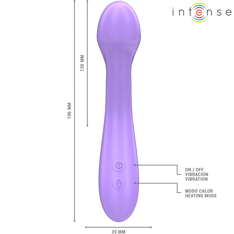 Vibromasseur Chauffant Becky 19cm Violet 7 Modes - Intense