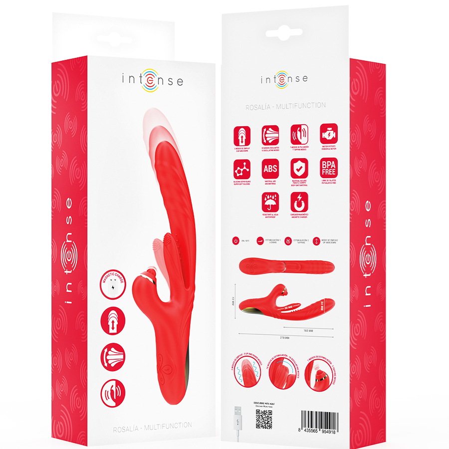 Vibrateur Triple Rosalia 3 en 1 Rouge - Intense
