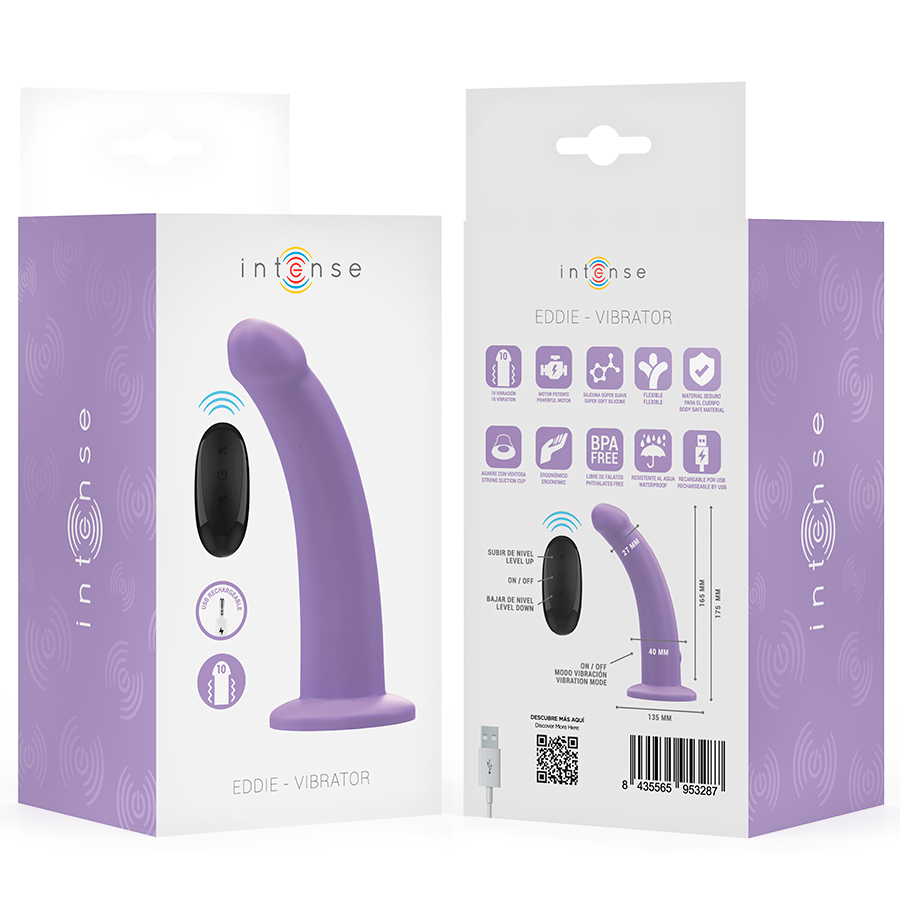Vibrateur Eddie Violet 17,5cm Télécommandé - Intense