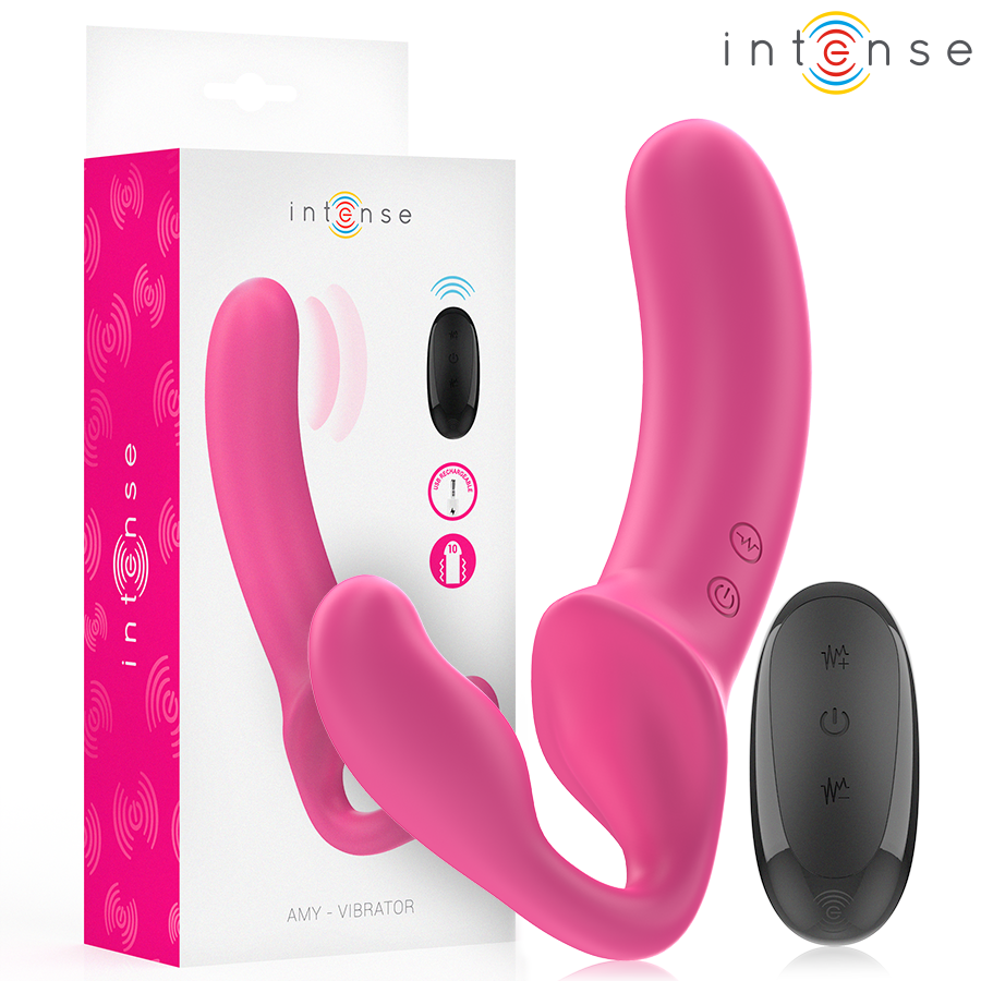 Vibromasseur Double Amy Rose 20cm avec Télécommande - Intense