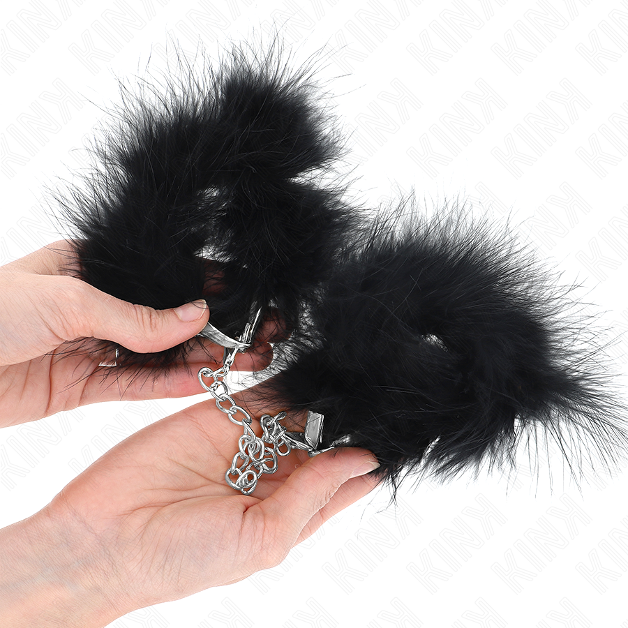 Menottes en fourrure noires - Kink - KINK WRIST RESTRAINT