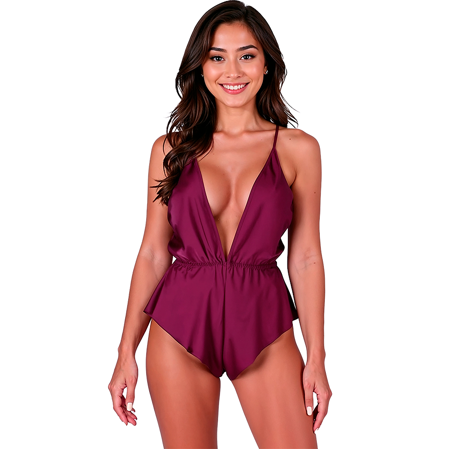 Body Satiné Sensie Prune L/XL - Passion