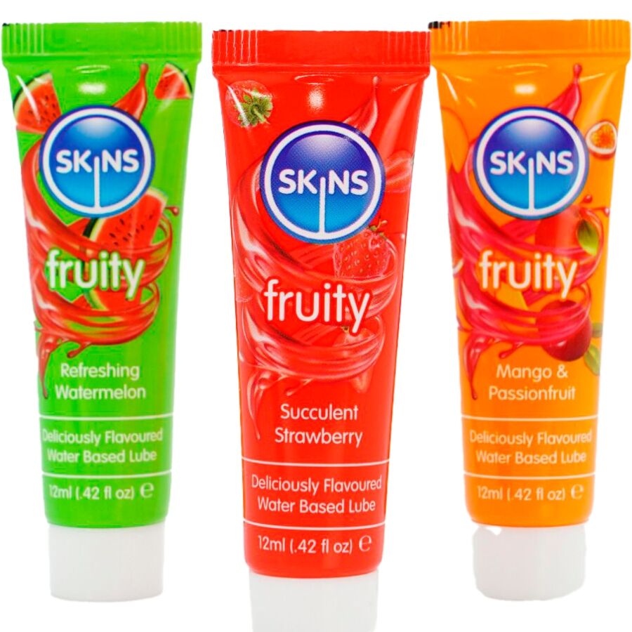 Kit de lubrifiants fruités pastèque, fraise et mangue 3 x 12 ml - Skins - SKINS