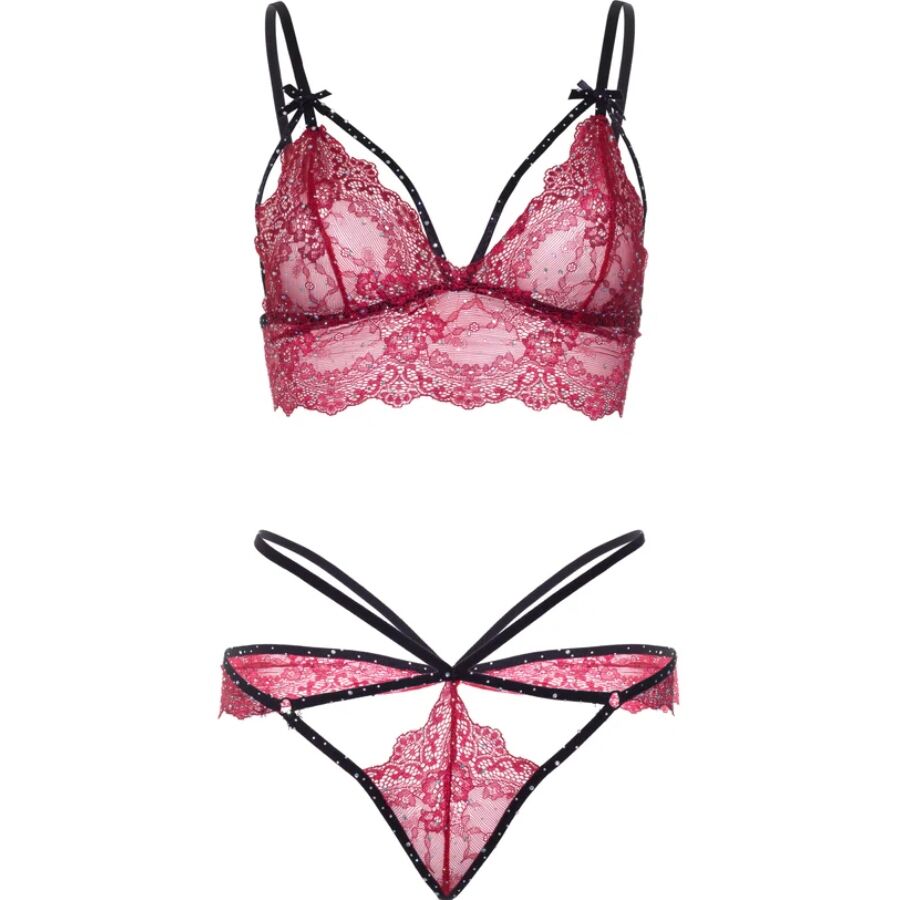 Ensemble Lingerie Soutien-Gorge String Bordeaux S - Leg Avenue