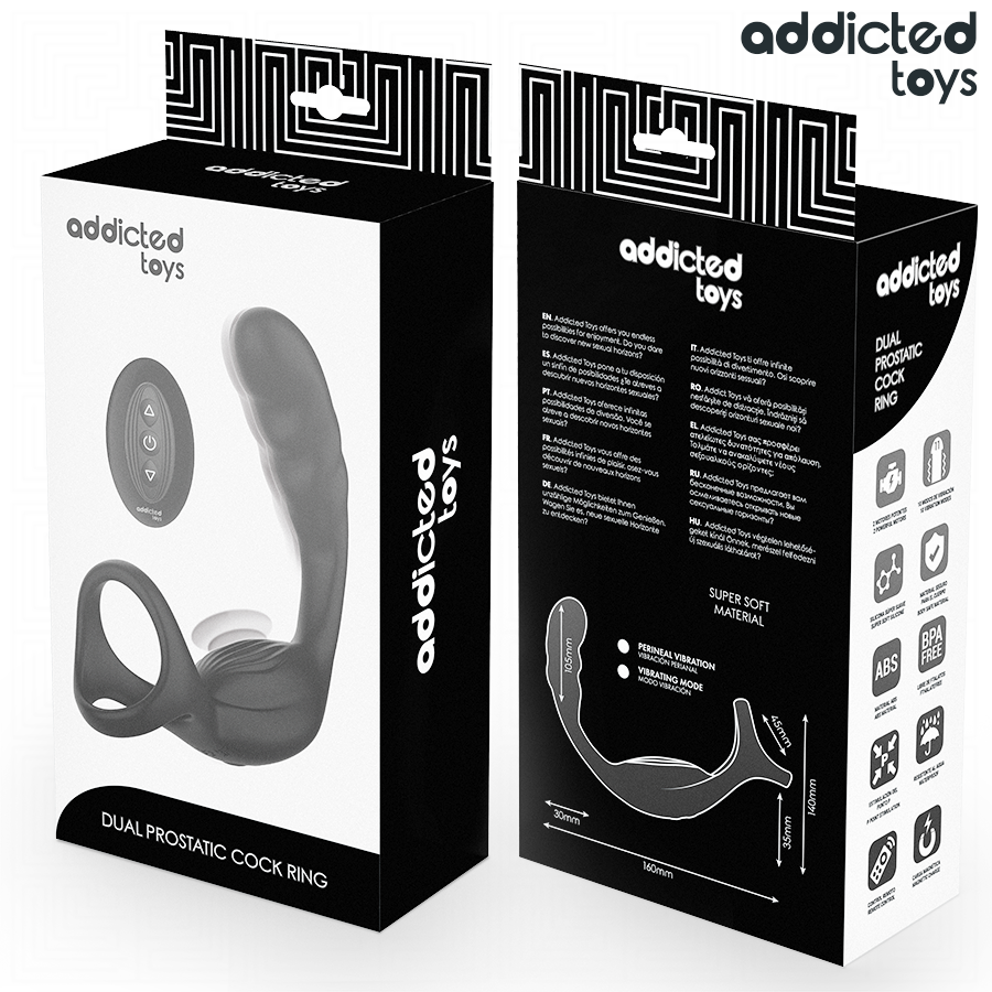 Anneau Pénien Vibrant Prostatique Double avec Télécommande - Addicted Toys