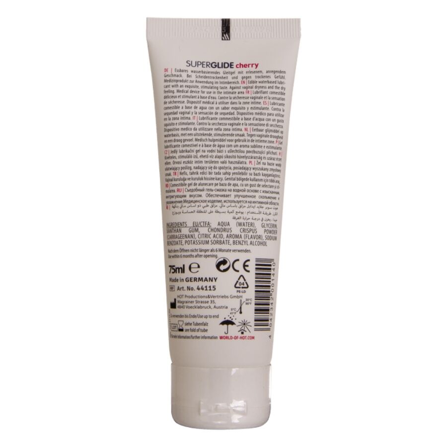 Lubrifiant Comestible SuperGlide Cerise 75ml - HOT